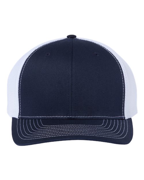 Richardson 112+ R-Flex Adjustable Trucker Cap - Navy/ White Front