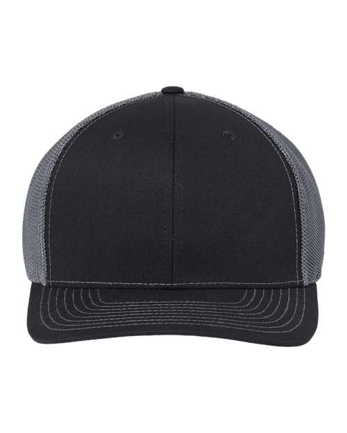 Richardson 112+ R-Flex Adjustable Trucker Cap - Black/ Graphite Front