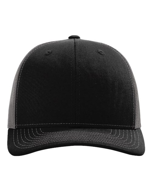 Richardson Sustainable Trucker Cap - Black/ Charcoal Front