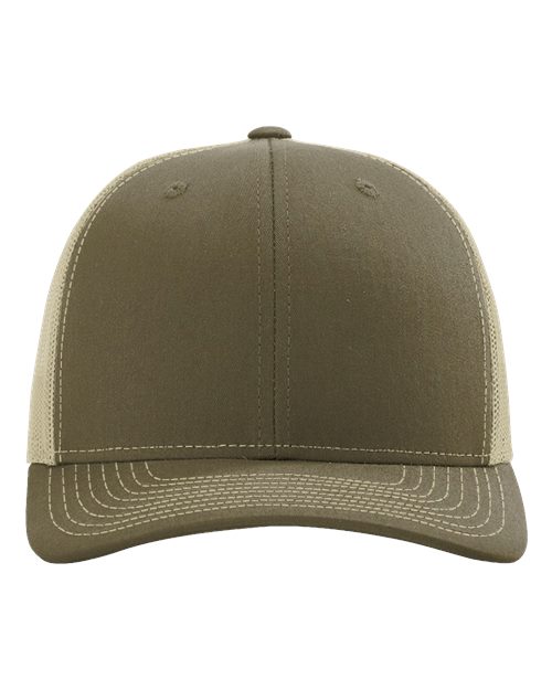 Richardson Sustainable Trucker Cap - Loden/ Khaki Front