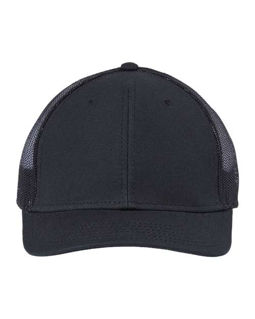 Atlantis Headwear Sustainable Recy Three Trucker Cap - Black/ Black Front