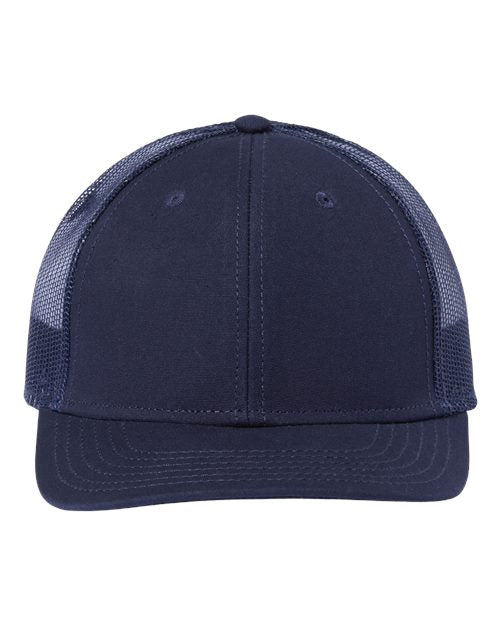 Atlantis Headwear Sustainable Recy Three Trucker Cap - Navy/ Navy Front