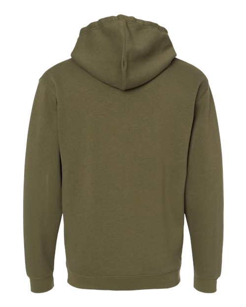 Unisex Elevated Fleece Hoodie Sweatshirt - Military Green Back