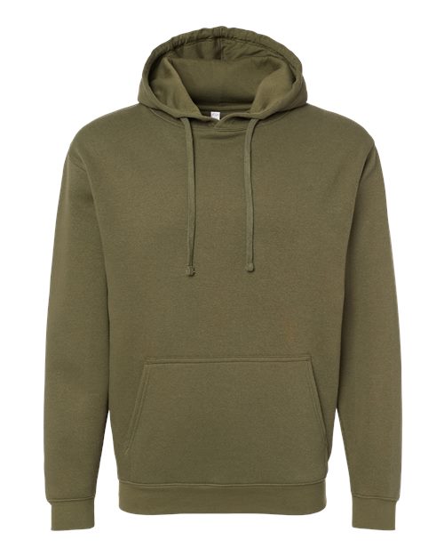 Unisex Elevated Fleece Hoodie Sweatshirt - Military Green Front