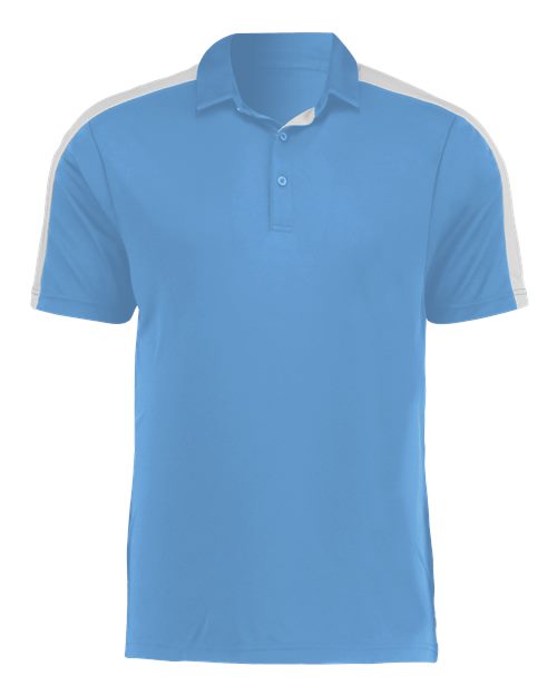 Augusta Sportswear Men's Two-Tone Vital Polo - Columbia Blue/ White Front