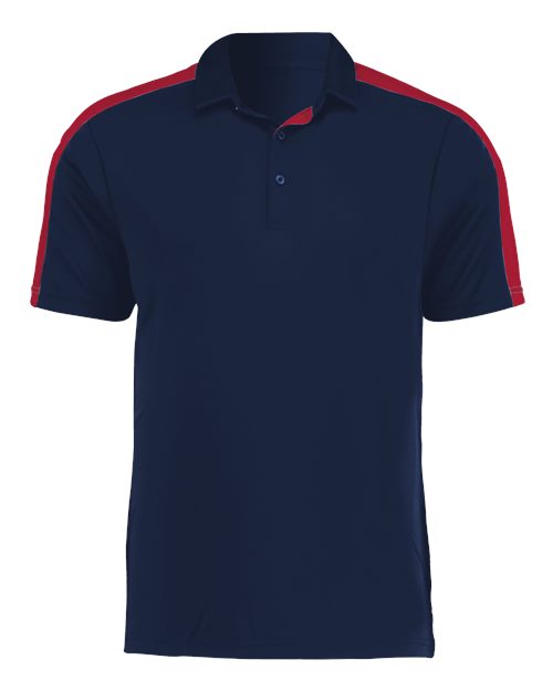 Augusta Sportswear Men's Two-Tone Vital Polo - Navy/ Scarlet Front