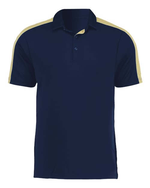 Augusta Sportswear Men's Two-Tone Vital Polo - Navy/ Vegas Gold Front