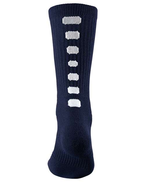 Augusta Sportswear Colorblocked Crew Socks - Navy/ White Front