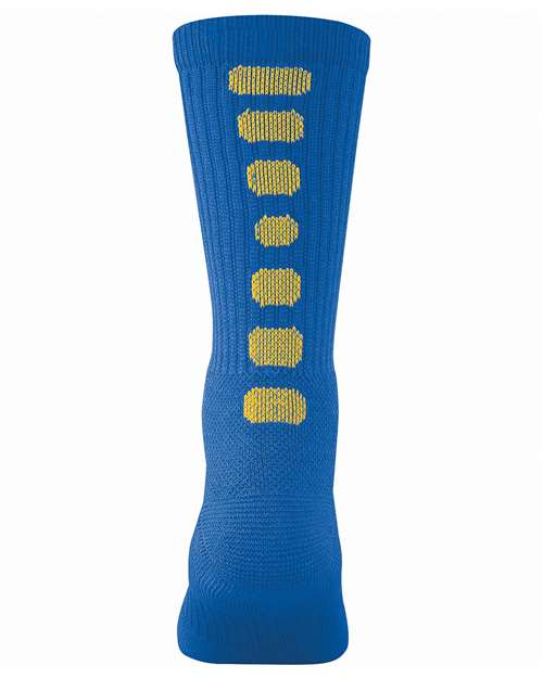 Augusta Sportswear Colorblocked Crew Socks - Royal/ Gold Front
