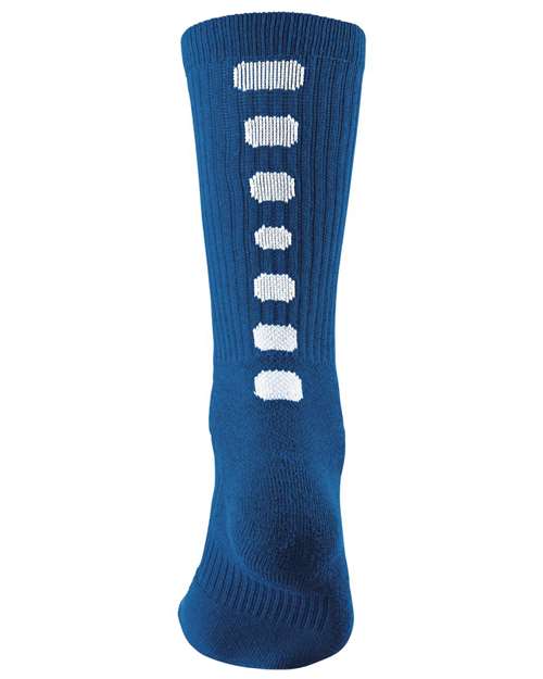 Augusta Sportswear Colorblocked Crew Socks - Royal/ White Front