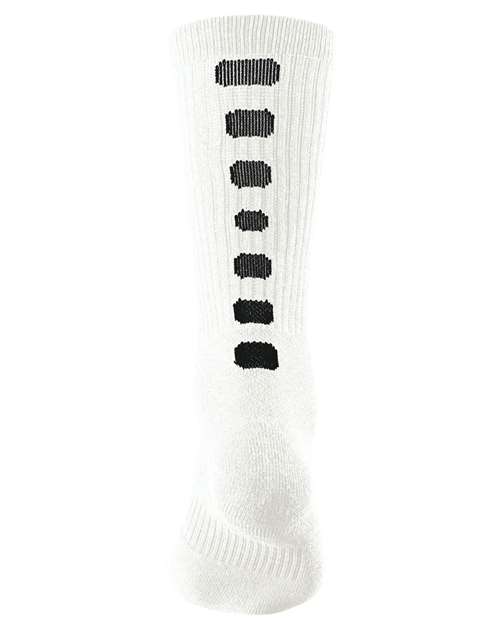 Augusta Sportswear Colorblocked Crew Socks - White/ Black Front