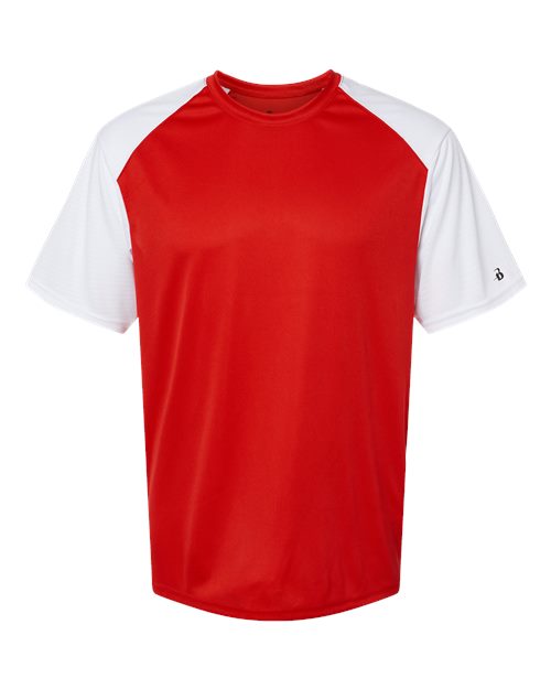 Badger Men's Breakout T-Shirt - Red/ White Front