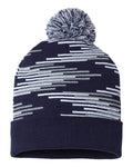 CAP AMERICA USA-Made Bar Beanie - True Navy/ Heather/ White Front