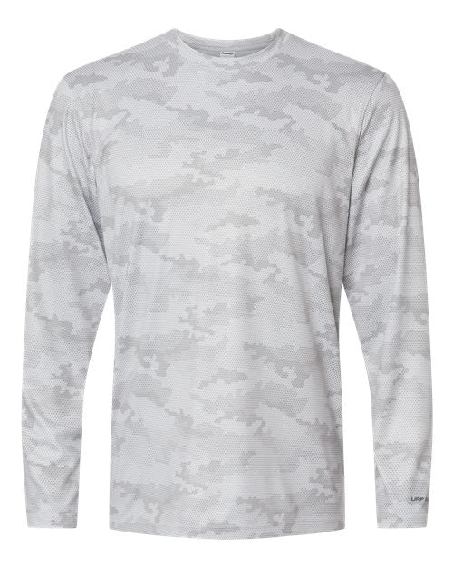 Paragon Unisex Pompano Performance Camo Long Sleeve T-Shirt - Aluminum Front