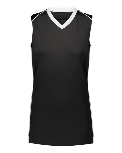 Augusta Sportswear Girls' Rover Jersey - Black/ White Front