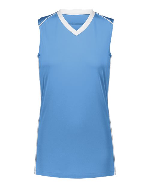 Augusta Sportswear Girls' Rover Jersey - Columbia Blue/ White Front