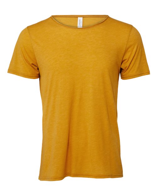 BELLA + CANVAS Unisex FWD Fashion Triblend Raw Neck Tee - Mustard Triblend Front